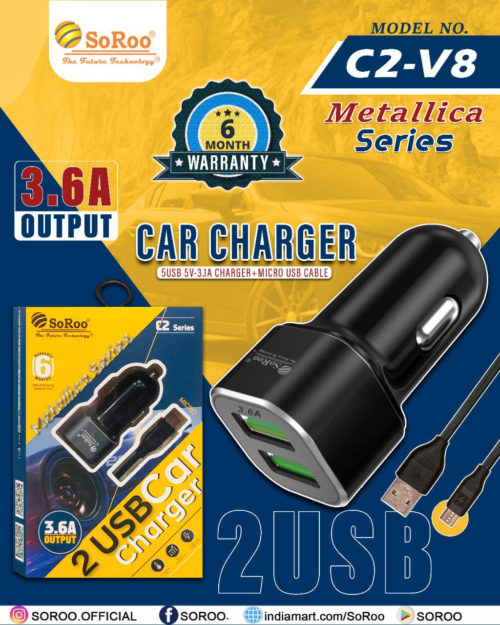 Soroo Car Mobile Charger C-2-v8